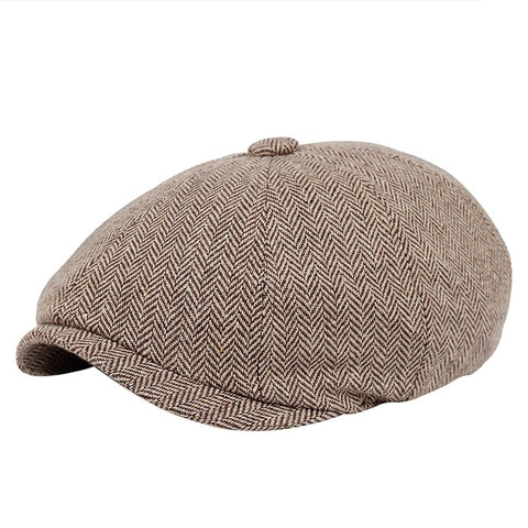 Khaki Men's Vintage Beret - Hatdeck