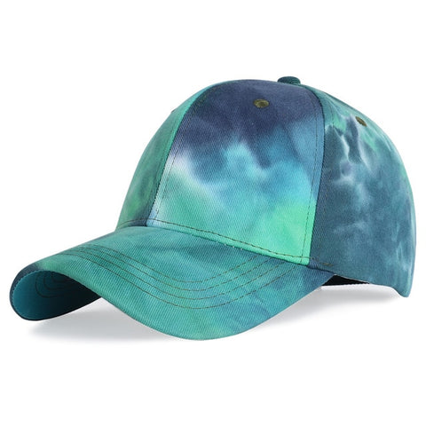 Cyan and blue tie-dye  baseball cap - Hatdeck