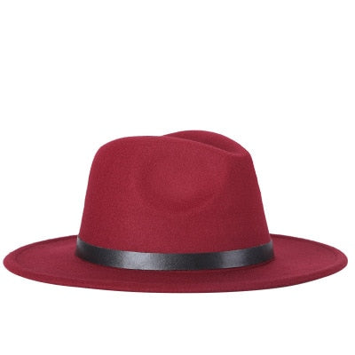 Wine Red Classic Fedora Hat - Hatdeck