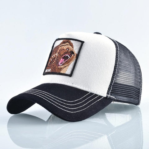 Bear Black & White Cap - Hatdeck