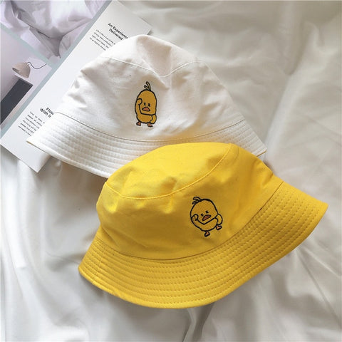 Chick Yellow and White Reversible Bucket Hat - Hatdeck