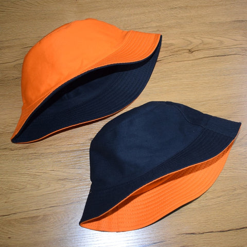 Orange and Black Reversible Bucket Hat - Hatdeck