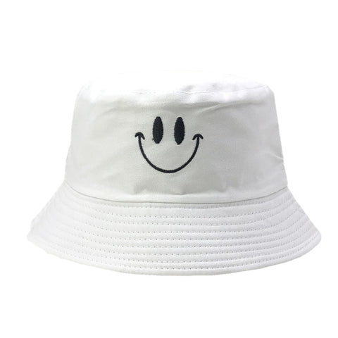 Smiley White Bucket Hat - Hatdeck
