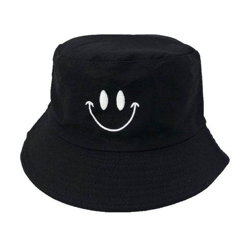 Smiley Black Bucket Hat - Hatdeck