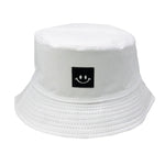 Square Smiley White Bucket Hat - Hatdeck