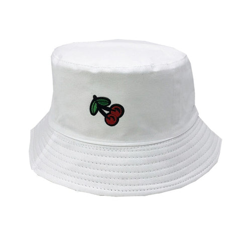 Cherry White Bucket Hat - Hatdeck