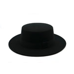 Black Flat-top Fedora Hat - Hatdeck