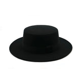 Black Flat-top Fedora Hat - Hatdeck