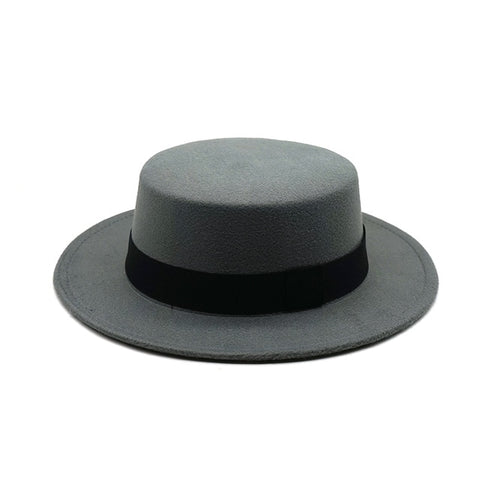 Gray Flat-top Fedora Hat - Hatdeck