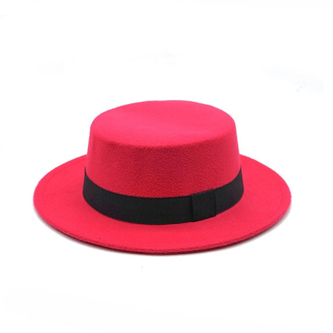 Pink Flat-top Fedora Hat - Hatdeck