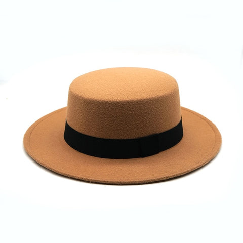 Caramel Flat-top Fedora Hat - Hatdeck
