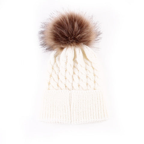 White Elongated Winter Knit Wool Women's Beanie - Hatdeck