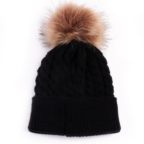 Black Elongated Winter Knit Wool Women's Beanie - Hatdeck