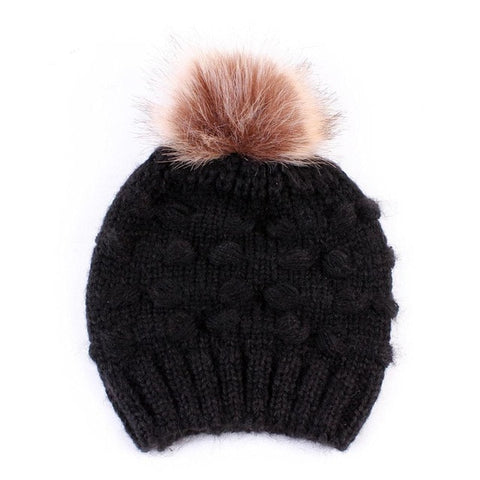 Black Winter Knit Wool Women's Beanie - Hatdeck