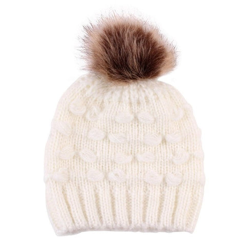 White Winter Knit Wool Women's Beanie - Hatdeck