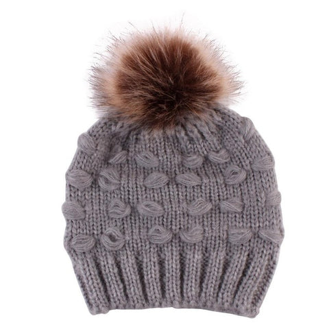 Gray Winter Knit Wool Women's Beanie - Hatdeck