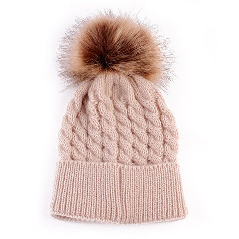 Light Pink Elongated Winter Knit Wool Women's Beanie - Hatdeck